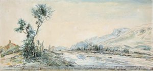Landskap ved elven Le Drac nær Grenoble av Johan Barthold Jongkind