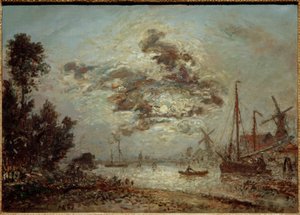 Måneskinn over Dordrecht av Johan Barthold Jongkind
