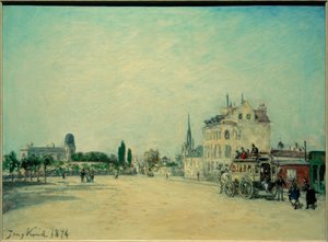 Stagecoach på Faubourg St. Jacques av Johan Barthold Jongkind