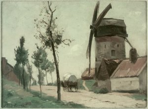 Gate med vindmølle av Johan Barthold Jongkind