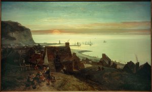 Solnedgang ved St. Valéryen– Caux av Johan Barthold Jongkind