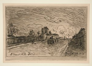 Gå ut fra Cochin House (Faubourg Saint-Jacques) av Johan Barthold Jongkind