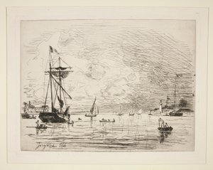 Gå ut fra havnen i Honfleur av Johan Barthold Jongkind