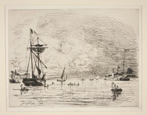 Gå ut fra havnen i Honfleur av Johan Barthold Jongkind