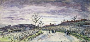 Col du Balbins og Montagne de Ornacieux, 1880 (wc på papir) av Johan Barthold Jongkind