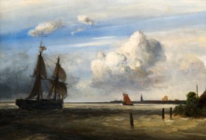 Utløpet av Schelde-elven, 1854.