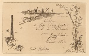 Tittelside (tittelen på notatboken med seks etsninger) av Johan Barthold Jongkind
