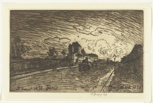 Utgang fra Cochin Hospital (Faubourg Saint-Jacques, Paris) av Johan Barthold Jongkind