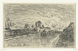 Utgang fra Cochin Hospital (Faubourg Saint-Jacques, Paris) av Johan Barthold Jongkind