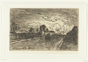 Utgang fra Cochin Hospital (Faubourg Saint-Jacques, Paris) av Johan Barthold Jongkind