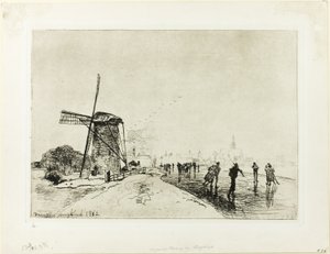 Utsikt over byen Maassluis av Johan Barthold Jongkind