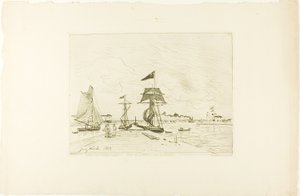 Trebrygge, Honfleur Port av Johan Barthold Jongkind