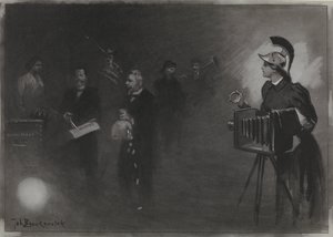 Design for illustrasjon i De Amsterdammer: The Speech from the Throne, 24. sept. 1905
