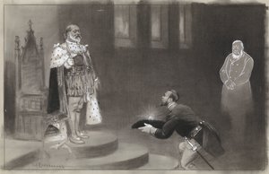 Design for illustrasjon i De Amsterdammer: Transvalers gave til kong Eduard