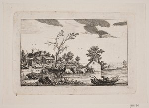 Landskap ved en innsjø av Johan Bülow