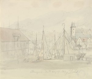 Bergen havn av Johan Christian Dahl