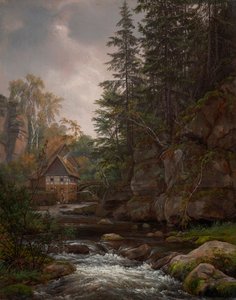 Lochmühle i Liebethal-dalen av Johan Christian Dahl