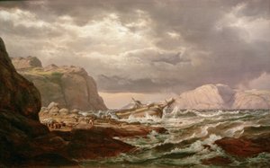 Skip strandet på norskekysten av Johan Christian Dahl