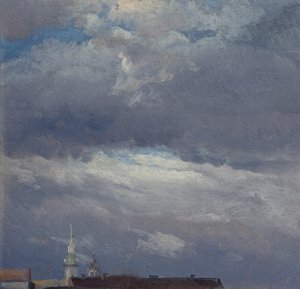 Stormskyer over slottstårnet i Dresden av Johan Christian Dahl