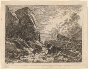 Norskekysten under en storm av Johan Christian Dahl