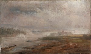 Elben en tåkete morgen av Johan Christian Dahl