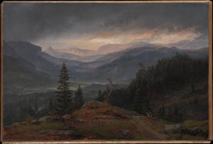 Utsikt over Hallingdal av Johan Christian Dahl