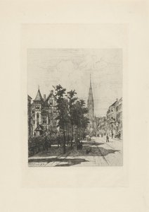 Utsikt over Vondelstraat i Amsterdam av Johan Conrad Greive