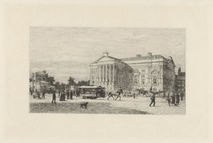 Utsikt over Leidseplein i Amsterdam av Johan Conrad Greive