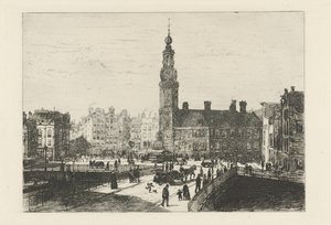 Utsikt over Muntplein i Amsterdam