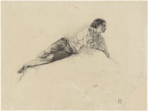 Studie av en tilbakelent ung mann av Johan Daniël Koelman