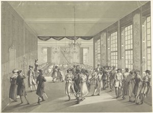 Generalforsamlingen i Haag, 1795 Sentralforsamlingen holdt i St. Joris Doelen i Haag i år 1796 (tittel på objekt) av Johan Daniël de Gijselaar