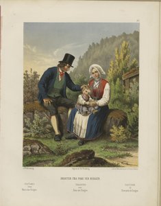 Illustrasjon hentet fra boken Udvalgte norske Nationaldragter av ukjent forfatter og utgitt av Chr. Tønsberg (no, [1861])