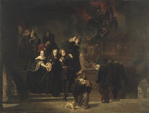Brannen ved det kongelige slott, Stockholm, 7. mai 1697, 1862-66 av Johan Fredrik Hockert