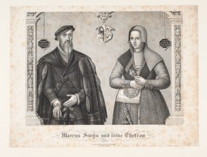Marcus Swin og kone av Johan Friedrich Fritz