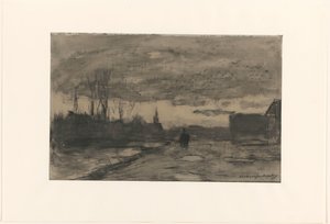 Utsikt over en kai av Johan Hendrik Weissenbruch (signed by artist)