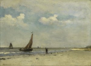 Strandscene av Johan Hendrik Weissenbruch