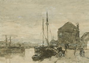 Utsikt over Turfmarkt og Eendjespoort i Haarlem Utsikt over Turfmarkt med Eendjespoort i Haarlem av Johan Hendrik Weissenbruch