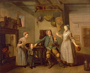 David Garrick og Mary Bradshaw i David Garricks "The Farmer's Return"