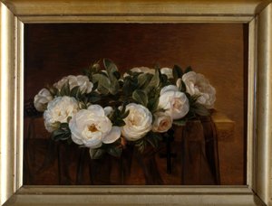 J.L.Jensen, krans av hvite roser