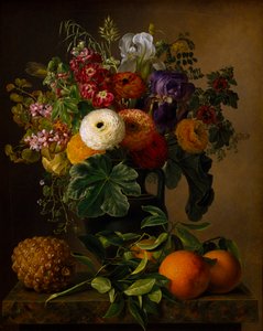 Stilleben med blomster i en antikk vase, 1834.
