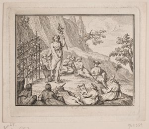 Vignetten. Bacchus og musene