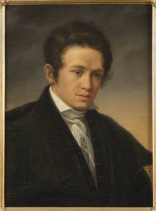 Portrett av poeten Karl August Nicander (1799-1839), av Sodermark, Olof Johan (1790-1848). Olje på lerret av Johan Olaf Sodermark
