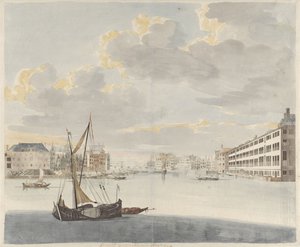 Utsikt over Binnen-Amstel i Amsterdam av Johan Teyler