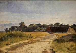 Et torp på Lodskov ved Vognserup Herregård. Studere av Johan Thomas Lundbye