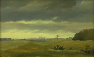 Utsikt over Frederiksborg fra Hestehaven av Johan Thomas Lundbye