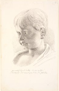 Leder av Britannicus. 3/4 profil til venstre av Johan Thomas Lundbye