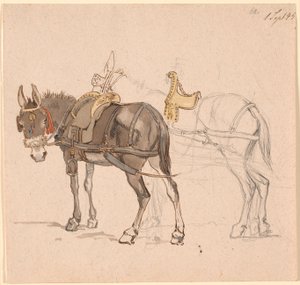 To forspente muldyr av Johan Thomas Lundbye