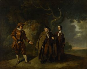 Parsons, Bransby og Watkyns i en scene fra Lethe, 1766.