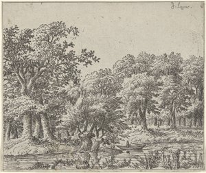 Landskap med båt av Johan de Lagoor