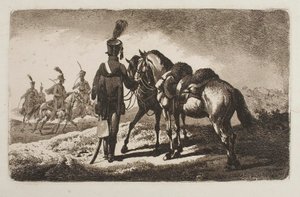 Husar med hester av Johann Adam Klein